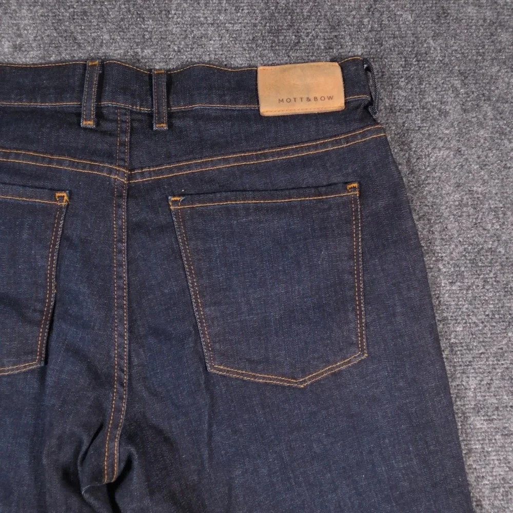 Mott & Bow Crosby Slim Jeans Mens 36x32 Dark Indigo Blue Straight Leg Denim